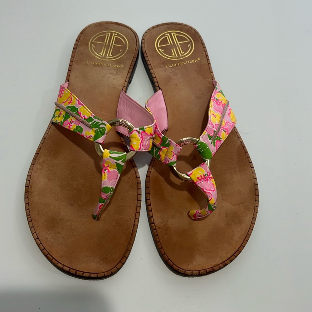 Lilly Pulitzer floral sandals